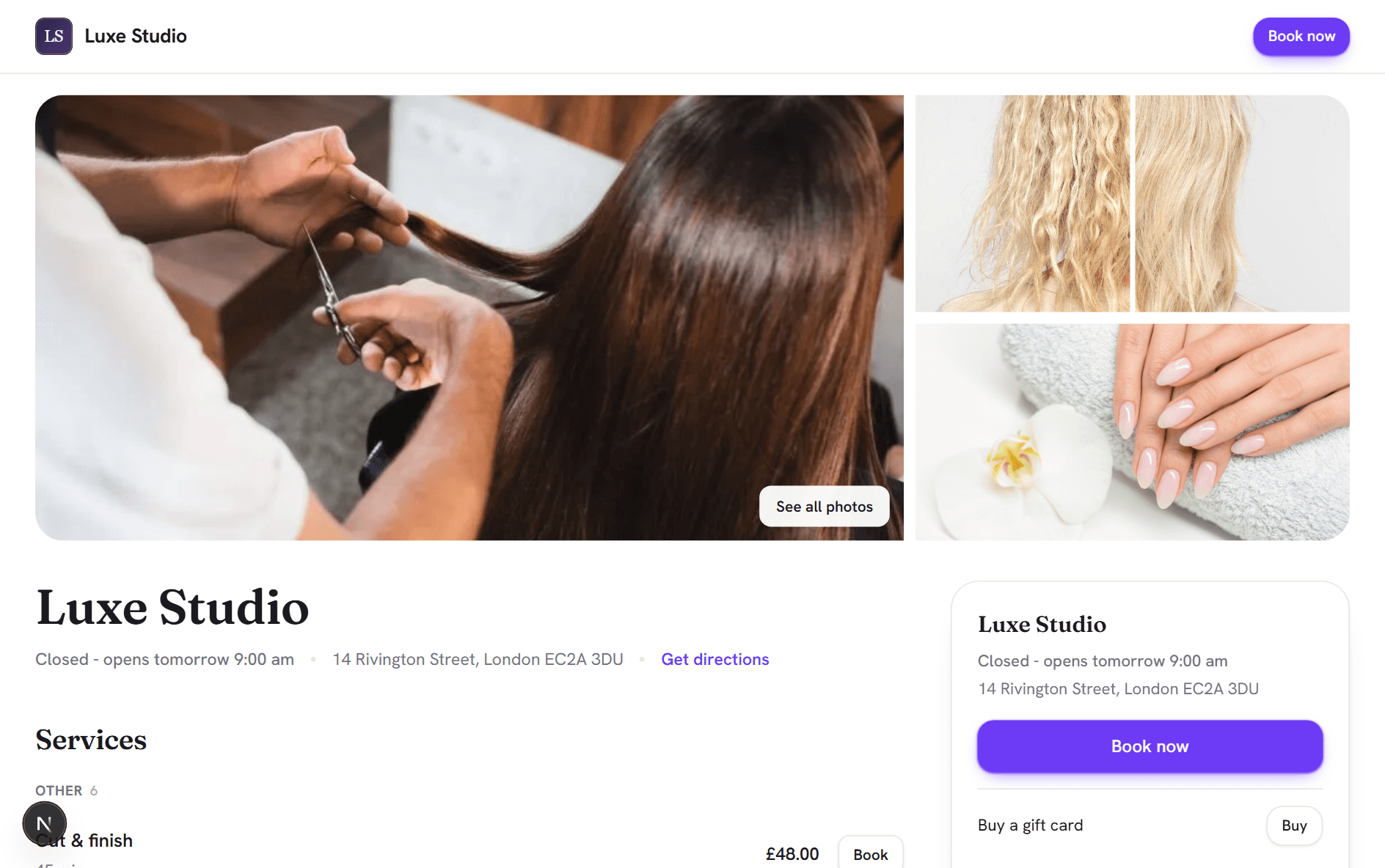 A Bookwick business page